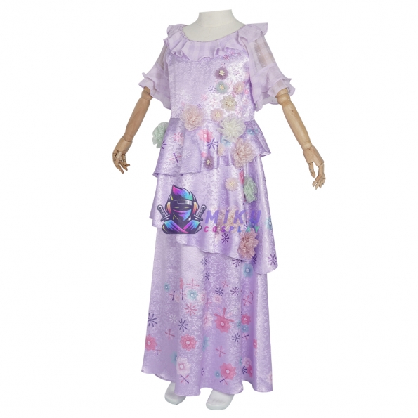 Disney Encanto Isabela Madrigal Cosplay Costume Kids Detailed Dress