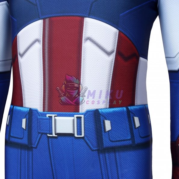 Kids Captain America Blue Spandex Cosplay Costumes