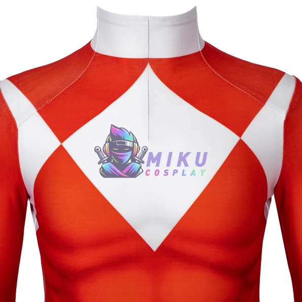 Kids Red Power Ranger Spandex Cosplay Costumes