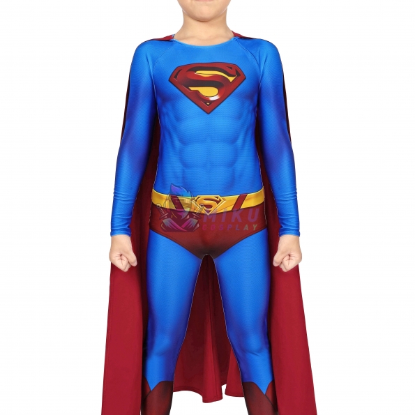 Kids Crisis on Infinite Earths Blue Superman Cosplay Costumes