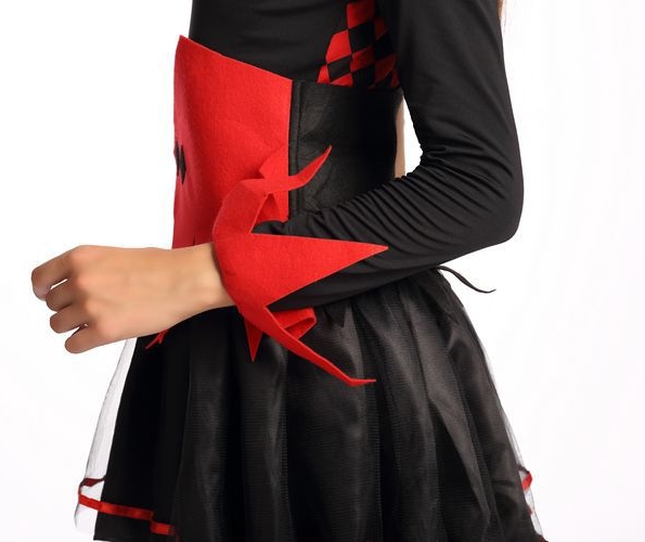 Harley Quinn Cosplay Costume Black and Red Clown Dress