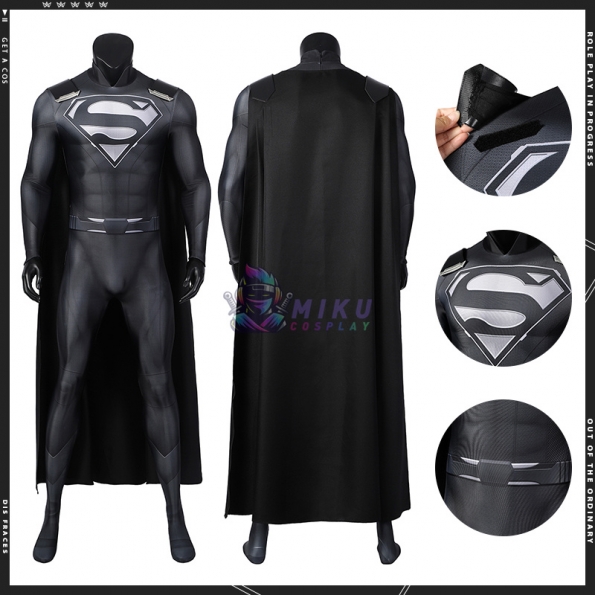 Justice League Superman Black Spandex Cosplay Costumes