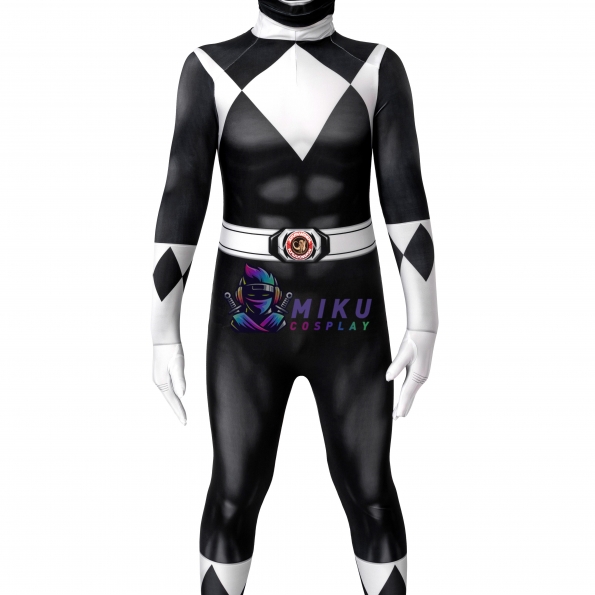 Kids Black Power Ranger Spandex Cosplay Costumes