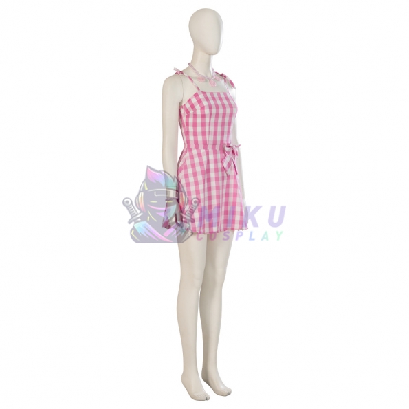 Barbie 2023 Movie Barbie Cosplay Pink Plaid Skirt