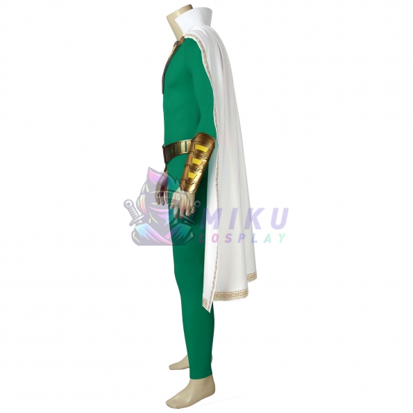 Shazam Cosplay Costumes Family Green Suits