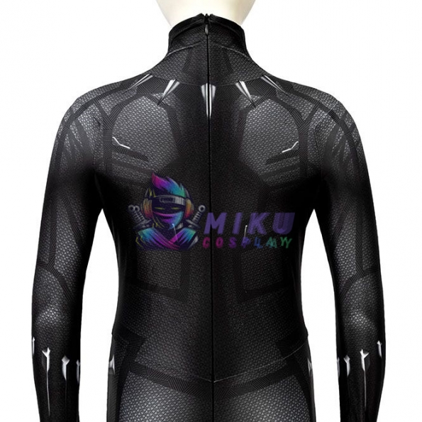 Black Panther Costume Kids  T'Challa Cosplay Endgame Edition Spandex Jumpsuit