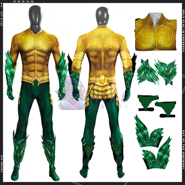 Aquaman Gold Cosplay Suit Jumpsuit