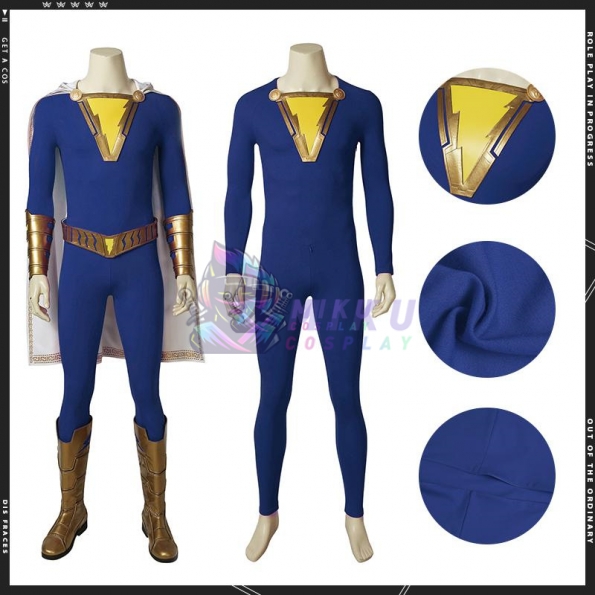 Shazam Cosplay Costumes Family Blue Suits