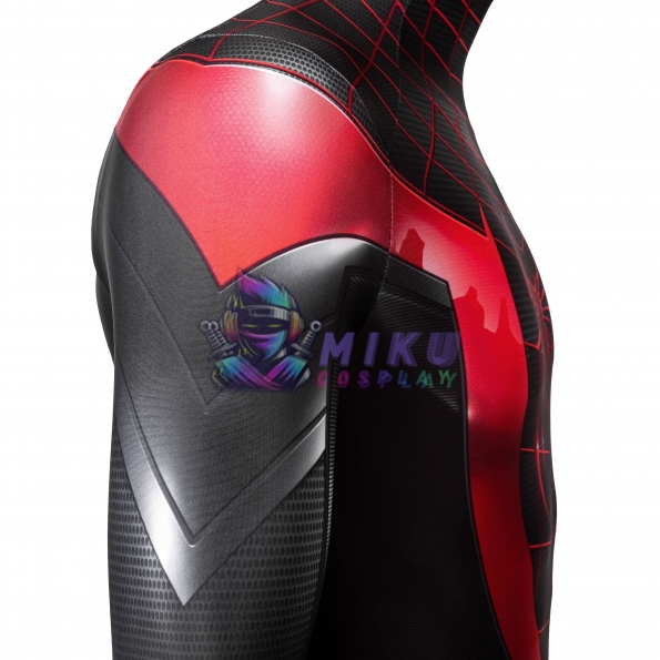 PS5 Miles Morales Spiderman Black Suit Spiderman Costume Adult