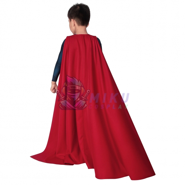 Kids Man of Steel Superman Costume Clark Kent Suit Spandex Jumpsuit