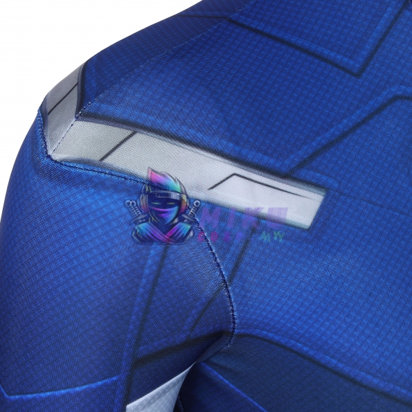 Kids Captain America Suit 3D Printing Spandex Blue Jumpsuit