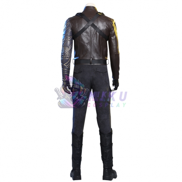 Winter Soldier Bucky Barnes Cosplay Costumes Leather Suit