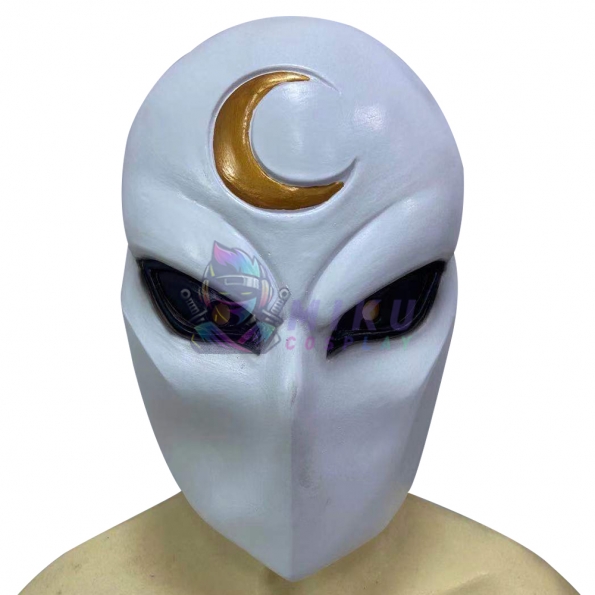 White Gold Marc Spector Cosplay Mask Moon Knight Latex Mask