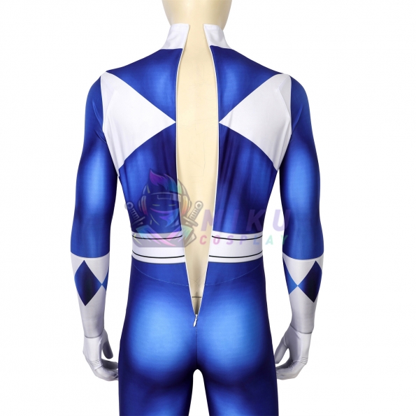 Blue Power Ranger Costume Adult Blue Ranger Spandex Jumpsuit
