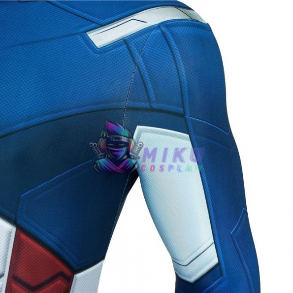 Avengers 1 Captain America Adult Costume 3D Printing Jumpsuit