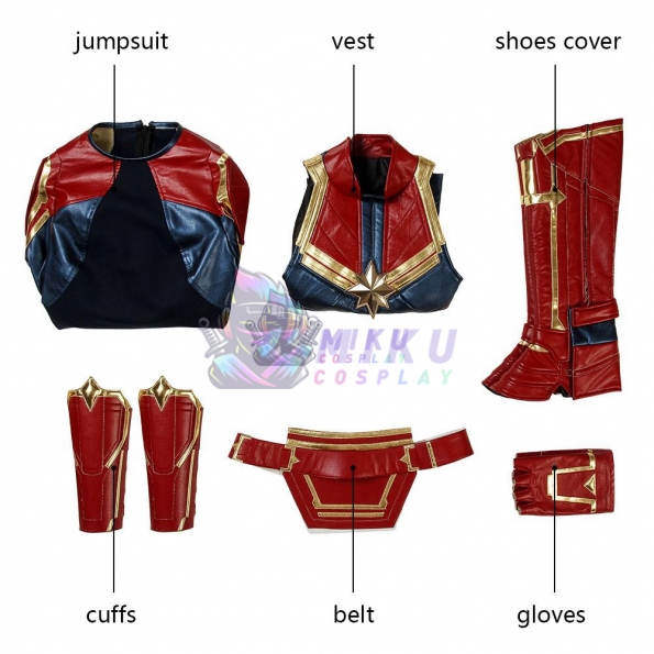 Captain Marvel Costume Carol Danvers Cosplay Dark Color Version