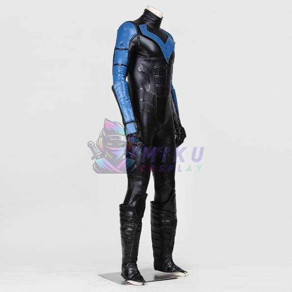 Batmat: Arkham City Nightwing Costume Dick Grayson Cosplay Leather Suit