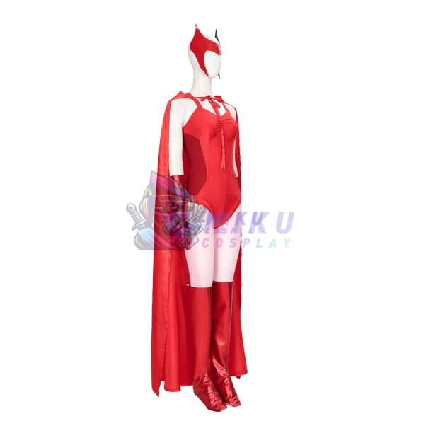 2021 Scarlet Witch Costume Wanda Maximoff  Halloween Costume Red Suit