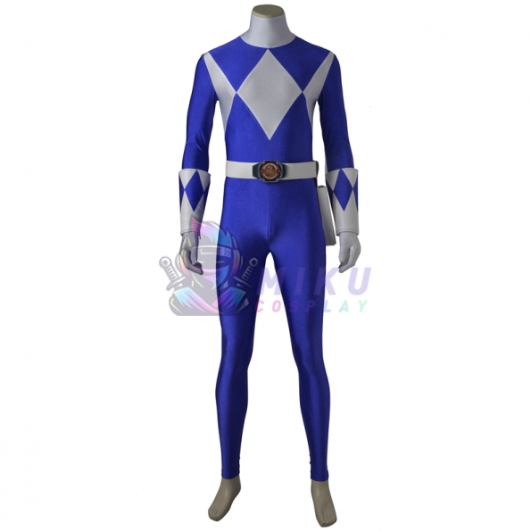 Adult Blue Power Ranger Costume Mighty Morphin Billy Cranston Suit Boots Version