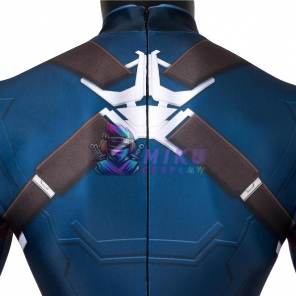 Avengers 4 Captain America Costume for Adult Steve Rogers Cosplay Spendex Jumpsuit