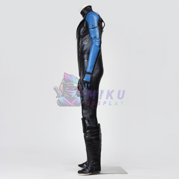 Batmat: Arkham City Nightwing Costume Dick Grayson Cosplay Leather Suit