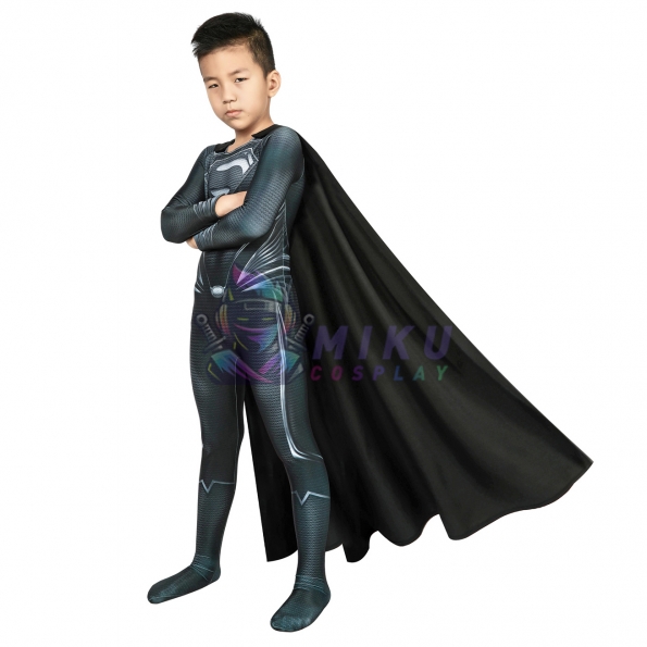 Justice League Black Suit Superman Kids Spandex Suit