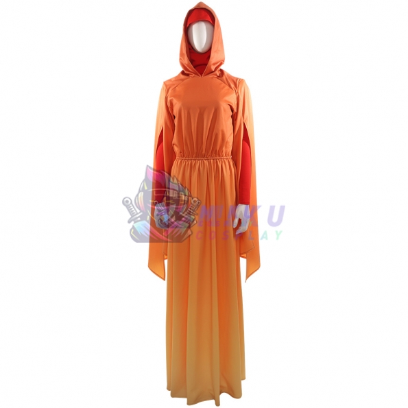 Women's Star Wars Costumes Queen Padme Amidala Cosplay Orange Dress