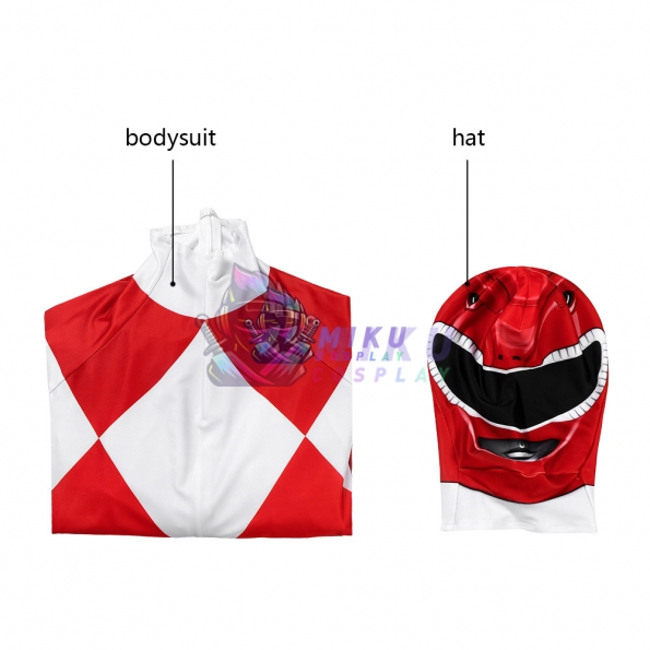 Adult Red Power Ranger Costume Red Ranger Spandex Suit