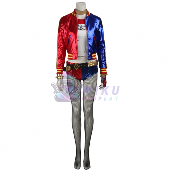 Suicide Squad Harley Quinn Costumes Cosplay Suit Stockings Version