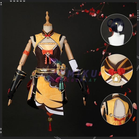 Genshin Impact Xiangling Cosplay Costume With Accessories