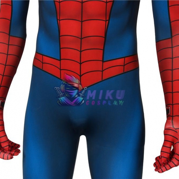 PS4 Game Spiderman Costumes Classic Cosplay Repaired Version