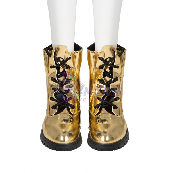 Batgirl Cosplay Boots Gold Ankle Boots Barbara Gordon Cosplay