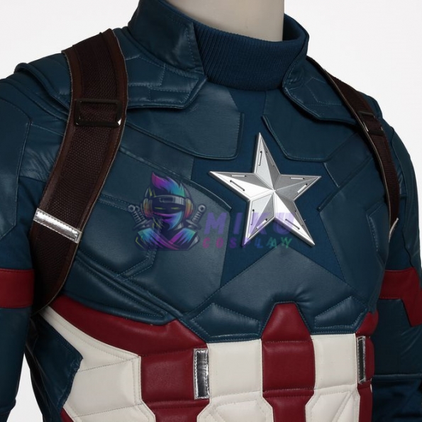 Captain America Costume for Adult Civil War Cosplay Leather Suit High End