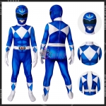 Kids Blue Power Ranger Spandex Cosplay Costumes