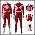 Red Power Ranger Cosplay Costumes Mighty Morphin Suit
