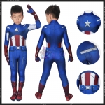 Kids Captain America Blue Spandex Cosplay Costumes