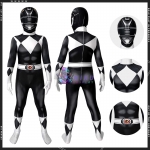 Kids Black Power Ranger Spandex Cosplay Costumes