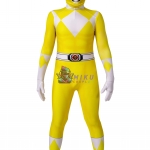 Kids Yellow Power Ranger Spandex Cosplay Costumes