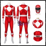 Red Power Ranger Spandex Cosplay Costumes
