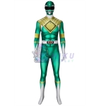 Green Power Ranger Costume Adult Green Ranger Spandex Jumpsuit