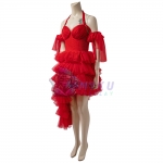 The Suicide Squad Harley Quinn Red Dress Cosplay Costumes