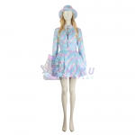 Barbie 2023 movie Light Blue Dress Cosplay Costume