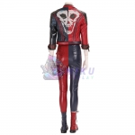 Adult Harley Quinn Costume Leather Suicide Squad Suit