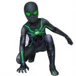 Kids PS4 Spiderman Stealth Suit Children Big Time Green Spider-Man Costumes