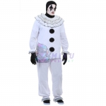 Pierrot Clown Black and White Joker Cosplay Costume Full Set