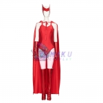 2021 Scarlet Witch Costume Wanda Maximoff  Halloween Costume Red Suit