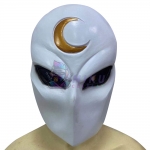 White Gold Marc Spector Cosplay Mask Moon Knight Latex Mask