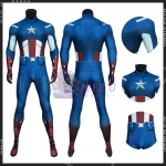 Avengers 1 Captain America Adult Costume 3D Printing Jumpsuit