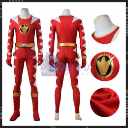 Red Power Ranger Costume Adult Dino Conner McKnight Cosplay Suit