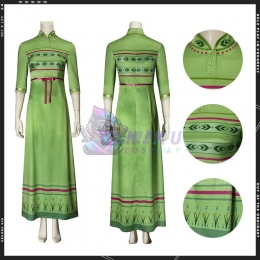 Frozen 2 Anna Green Cosplay Costumes